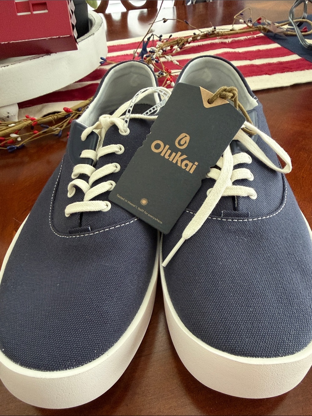 Olukai Tradewind Men's Navy Canvas Lace-Up Sneakers, Size 11.5, NWT - Picture 3 of 9